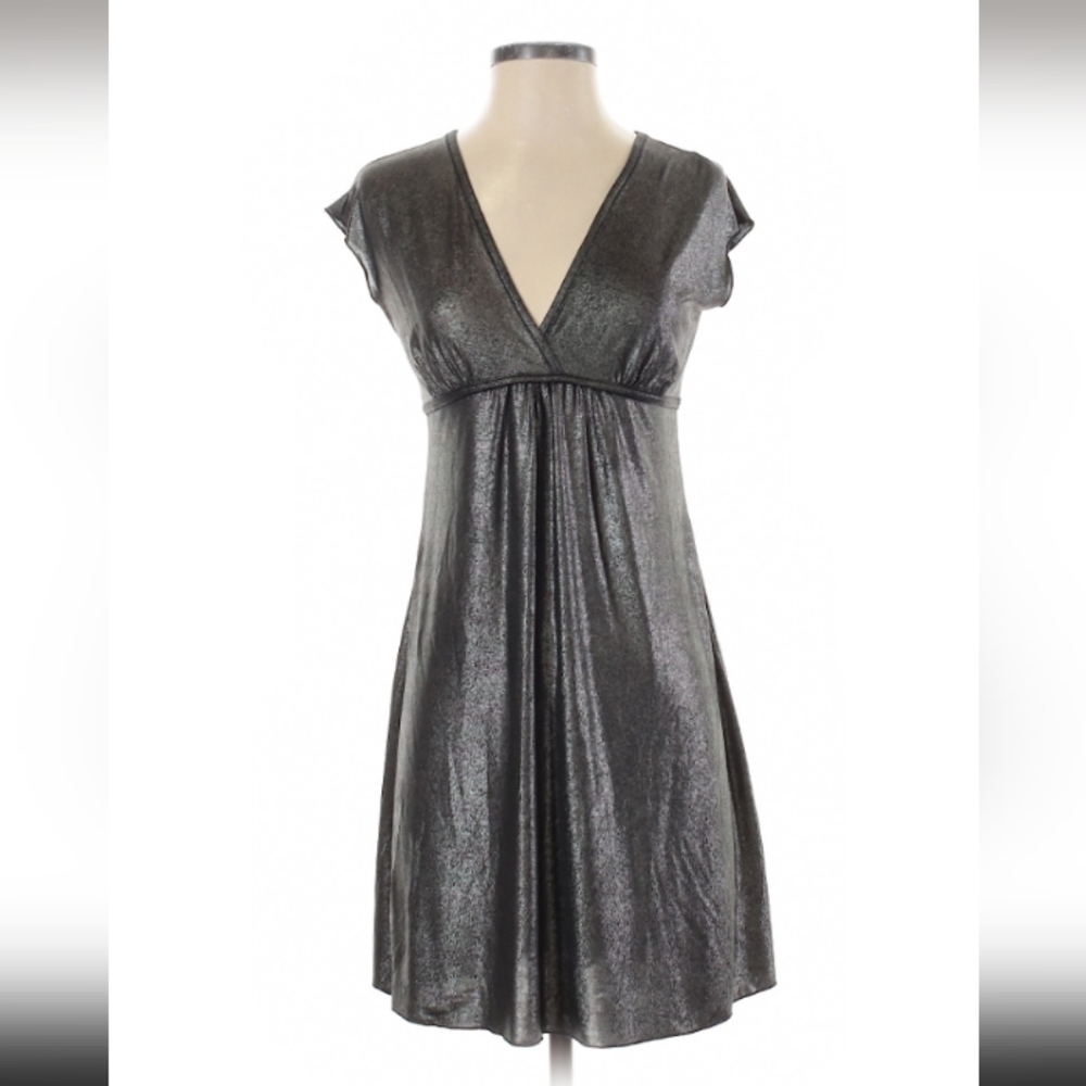 Juniors wishes brand metallic grey midi dress size small